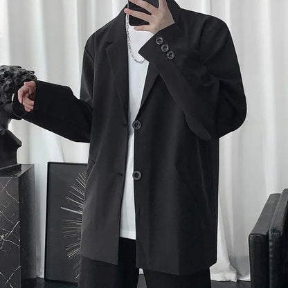 Men Korean Style Casual Blazer 2026 Spring Autumn Wrinkle Free Trendy Ins Couple Jacket Fashion Suit Coat