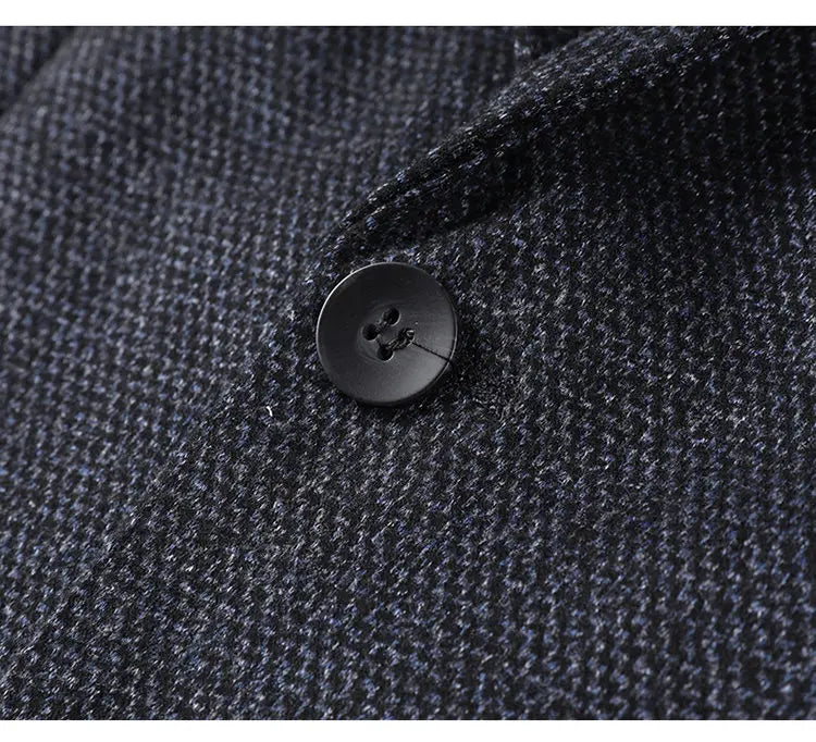 Men's Smart Casual Blazer Single Breasted Blue Autumn Winter