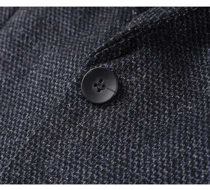Men's Smart Casual Blazer Single Breasted Blue Autumn Winter
