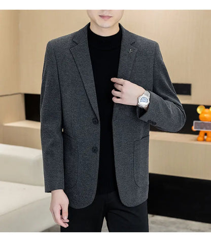 Men's Smart Casual Blazer – Single Breasted Suit Jacket for Business & Daily Wear