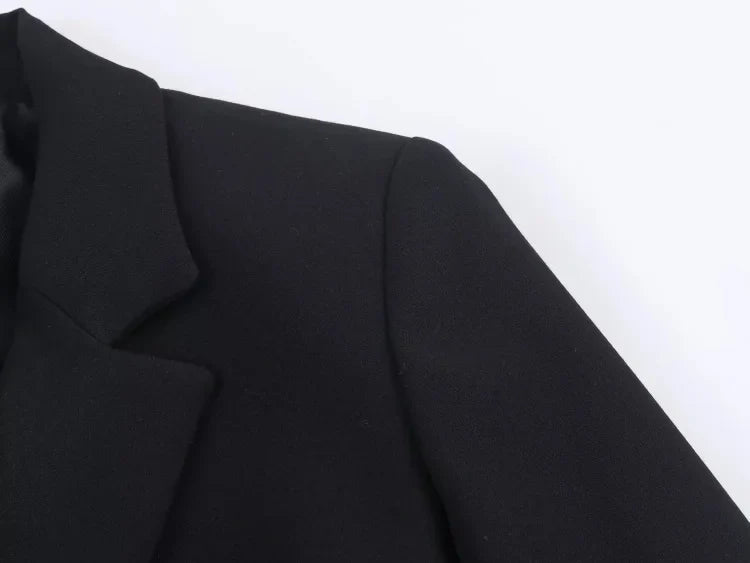 Women Asymmetric Buckle Blazer Elegant Wrap Suit Jacket Slim Waist Tailored Office Lady Workwear Fashion Blazer Coat