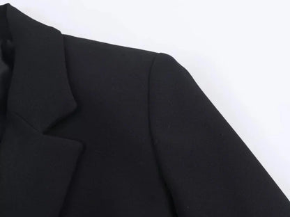 Women Asymmetric Buckle Blazer Elegant Wrap Suit Jacket Slim Waist Tailored Office Lady Workwear Fashion Blazer Coat