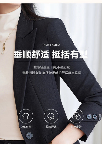 Fashionable professional women's high-quality two-piece trousers + blazer set. 2025 autumn and winter new styles