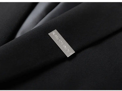 Men Suit Jacket Metal Buckle Designer Blazer Masculino Casual Man Dress Luxury Cool Black Chaquetas Hombre Elegantes Streetwear