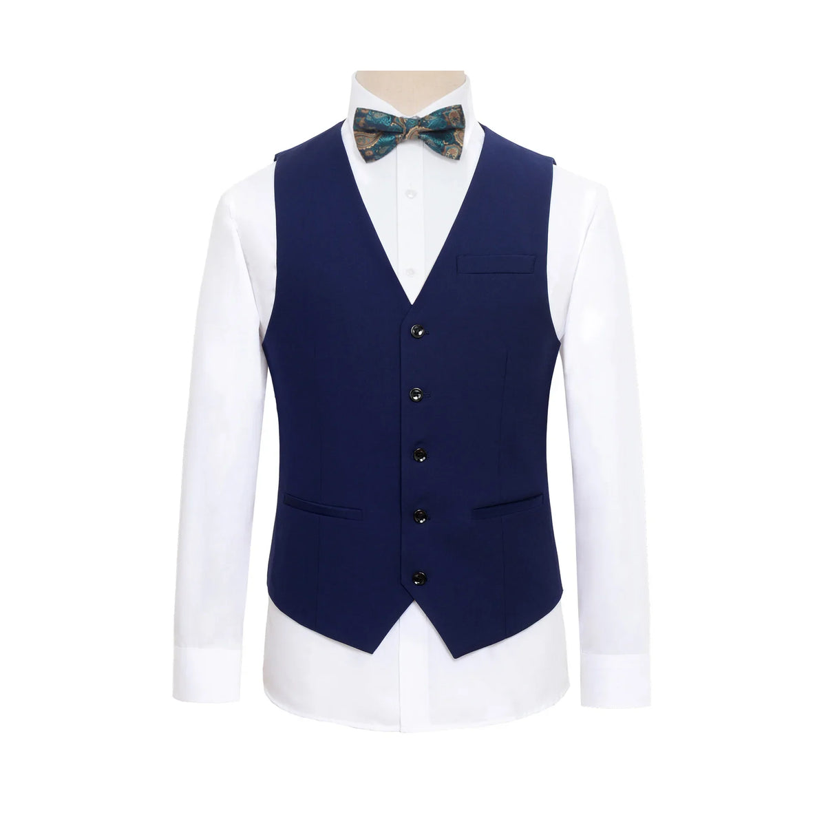 Plus Size Men's Single Breasted Suit Vest for Groom and Host – Black, Grey and Navy