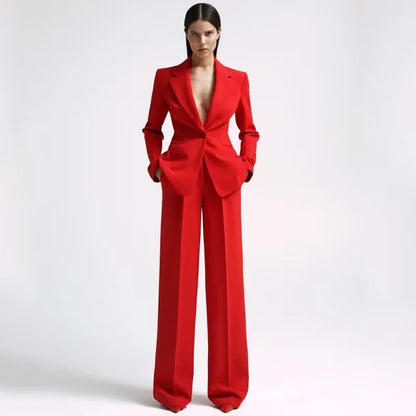 Mint Green 2-Piece Women's Pant Suits Elegant Wedding Occasion Clothing Slim Fit Formal Office Lady Blazer Set(Jacket+Pants)