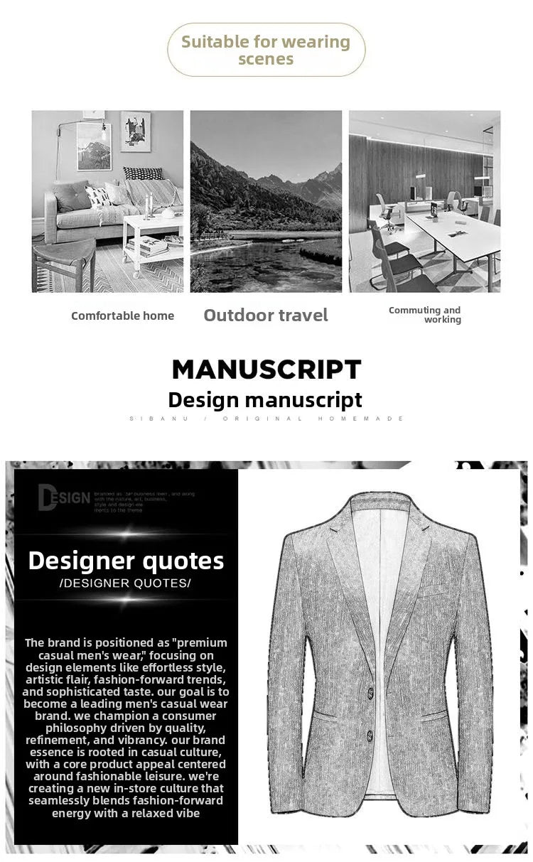 Blazer New Men's Fashionable Outdoor Travel Premium Business Wedding Versatile Host School Fit Casual Korean Version Blazer