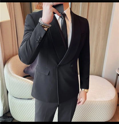 New men's suits, tall and straight, fashionable, cool and versatile. Autumn dress, casual and fitted, cool and stylish