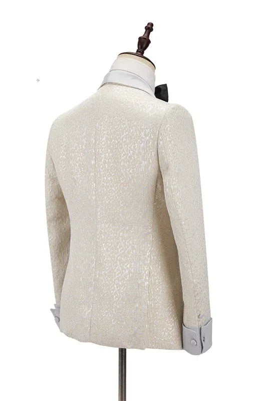 Leisure Men's Suit 2 Pieces Blazer Pants Bow Collar One Button with Belt Wedding Tuxedos Work Business Formal Customized