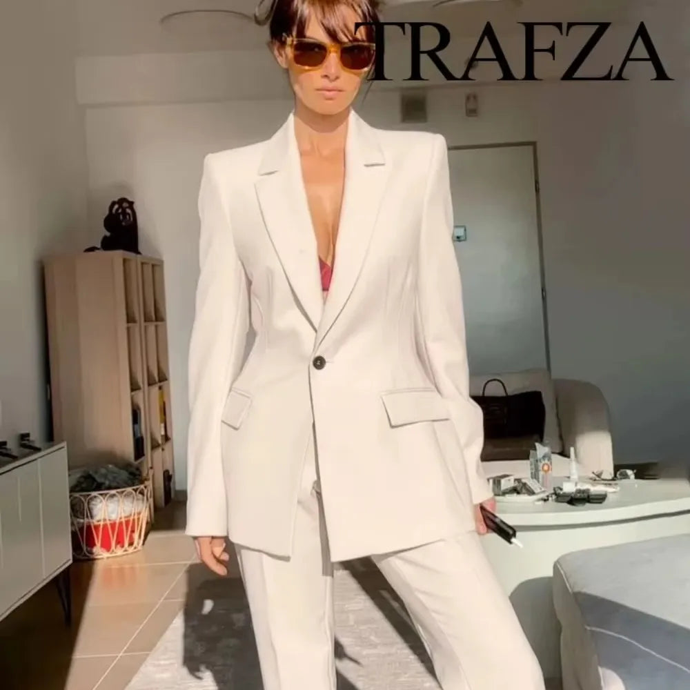 Red Women's Slim Fit 2pcs Suit Fashion Style Blazer Pants Outfit for Party Wedding Prom Evening Dress Office Lady Clothes