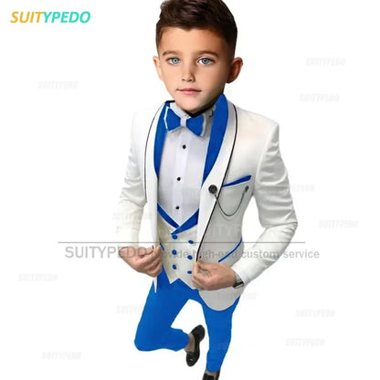 Elegant Formal Suit For Boys Performance 3 Pieces Set Wedding Prom Kids Costume Classic Children Tuxedo Outfit Blazer Vest Pants