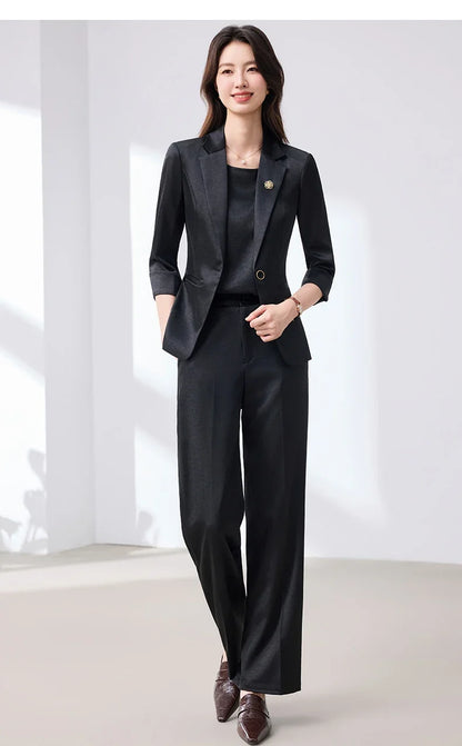 2026 Fashionable Women's Suit Set Slim Elegant Stylish Spring Summer New Arrival Pants Plus Tailored Suit Ensemble