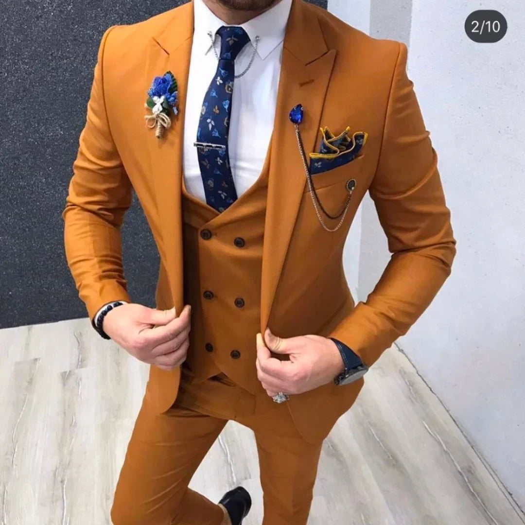 2023 Slim Fit Wedding Groom Tuxedo Suits 3 Pieces Set for Men Formal Business Party Blazer Bridegroom Groomsmen Suit New Arrival