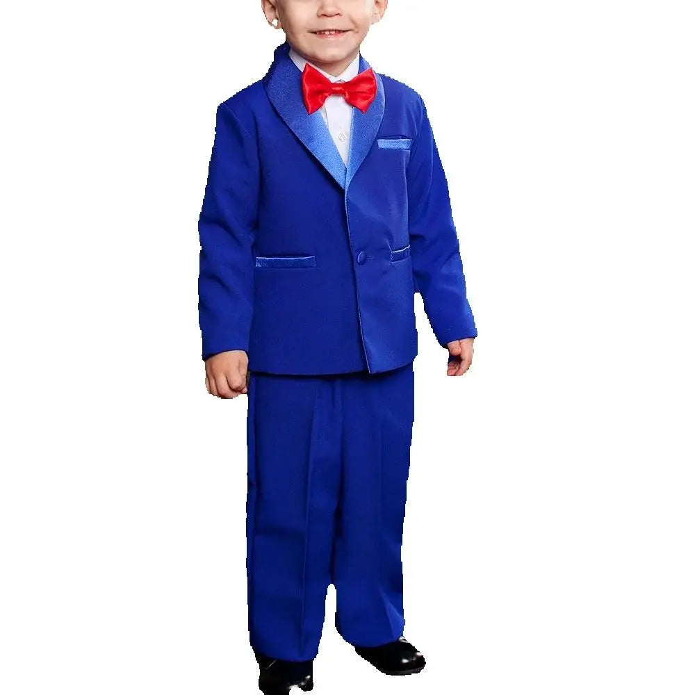 Baby Kids Suits Chic Satin Shawl Lapel Single Button Child Blazer Sets 2 Piece Dinner Party Wedding Ceremony Children's Clothing