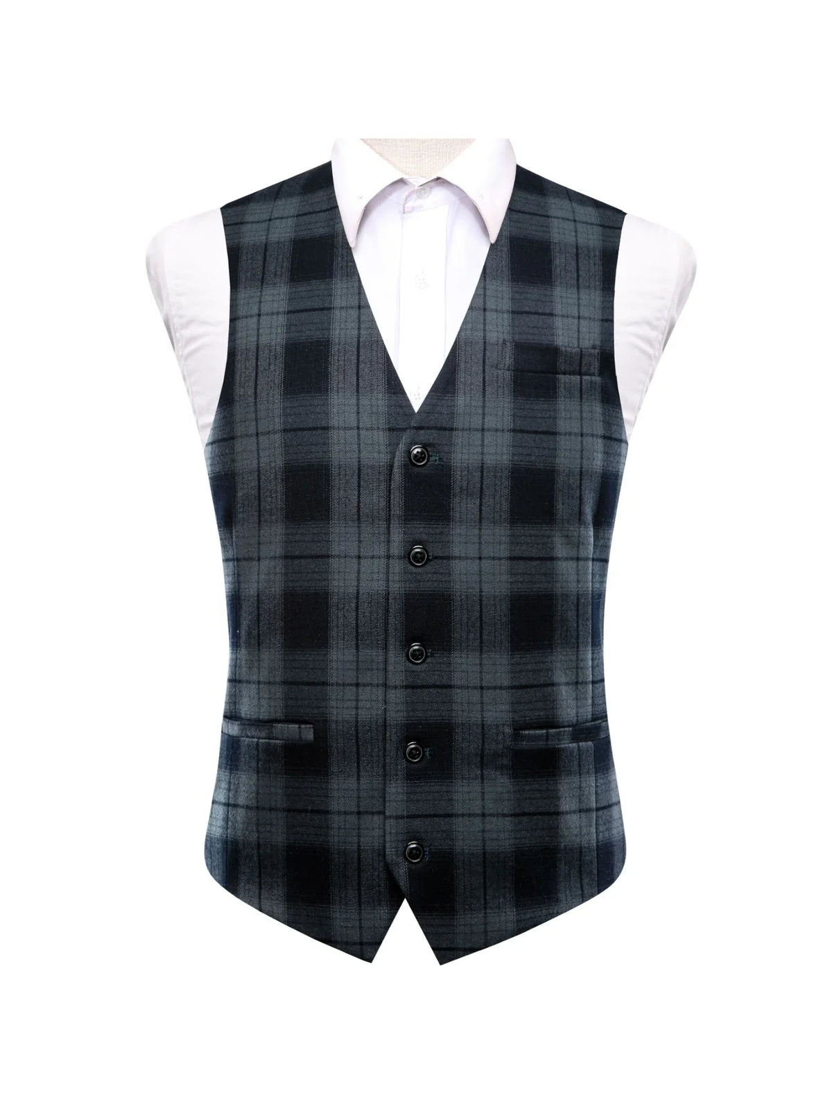 Men's Formal Vest – Retro Plaid Waistcoat for Weddings & Special Occasions