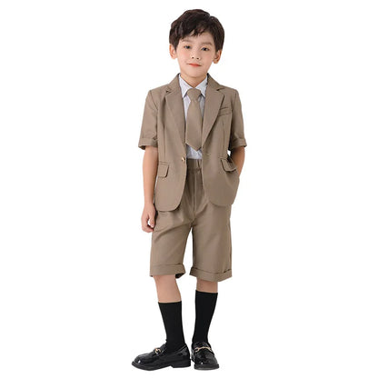 Child School Uniform Girls Korean Jacket Pleated Dress Summer Outfits Boys Blazer Formal Suits Shorts Kids Student Clothes Sets