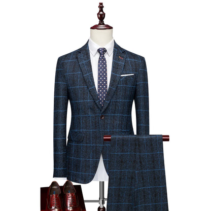 Men's 2025 Three-piece Suit Set One Button Fashion Wedding Business Casual Work Formal Vest Trousers M-5XL