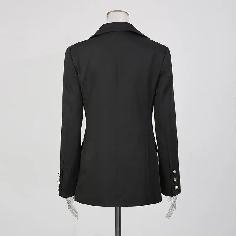 2026 Spring New Women Light Luxury Blazer High-End Lace Patchwork Hollow Out Waist Cinching Slim Fit Elegant Jacket HK18570