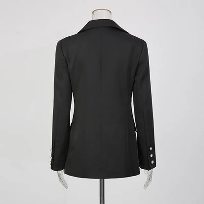 2026 Spring New Women Light Luxury Blazer High-End Lace Patchwork Hollow Out Waist Cinching Slim Fit Elegant Jacket HK18570