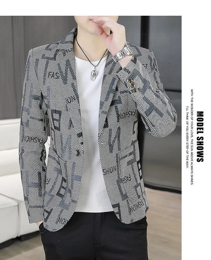 Blazer Men's Fashion Outdoor Travel Gentleman Wedding Slimming Business Versatile Trendy Casual Korean-style Formal Wear Blazer