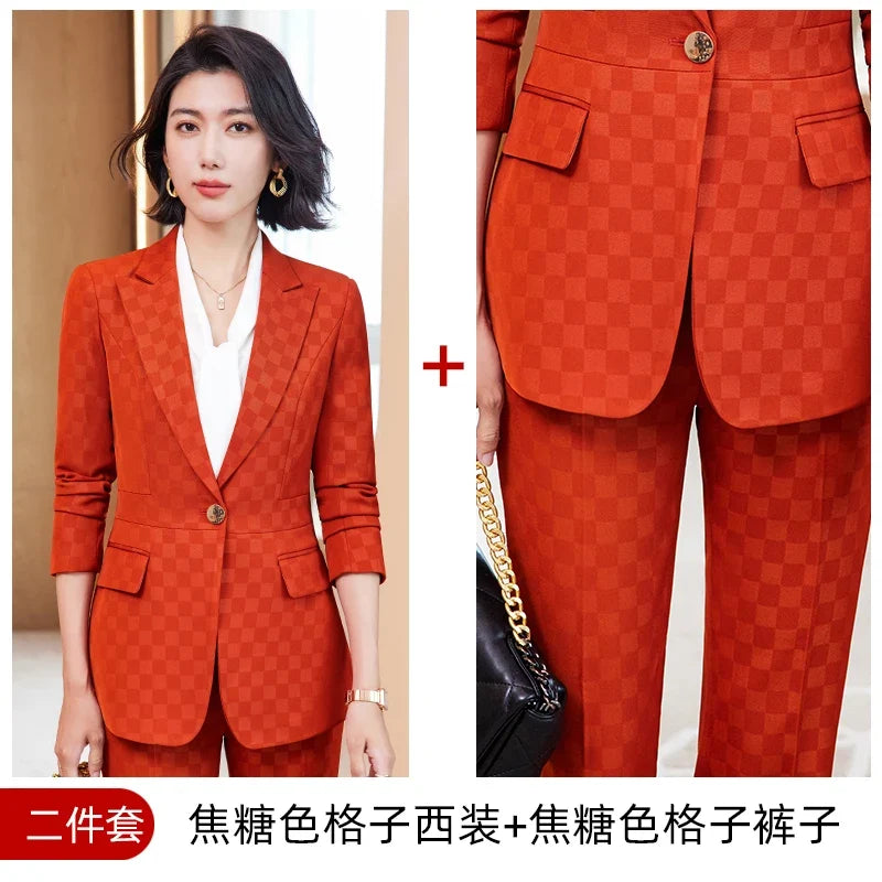 Fashionable professional business women's clothing, high-quality two-piece pants + blazer, elegant and charming2026