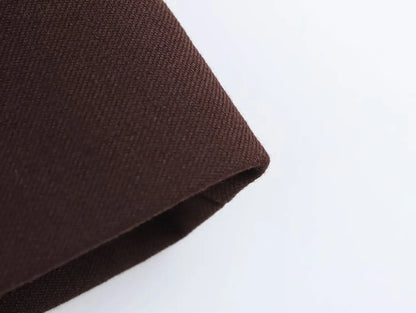 Women Fall Vintage Elegant Blazer Lapel Cinched-Waist Brown Blazer 2025 Autumn Fashion High Street Commute Lady Suit