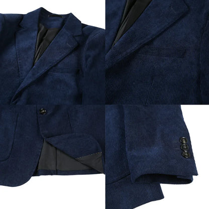 2023 Fashion Men's Corduroy Blazers Top Quality Business Casual Suit Jackets Slim Fit Wedding Groom Streetwear Social Dress Coat