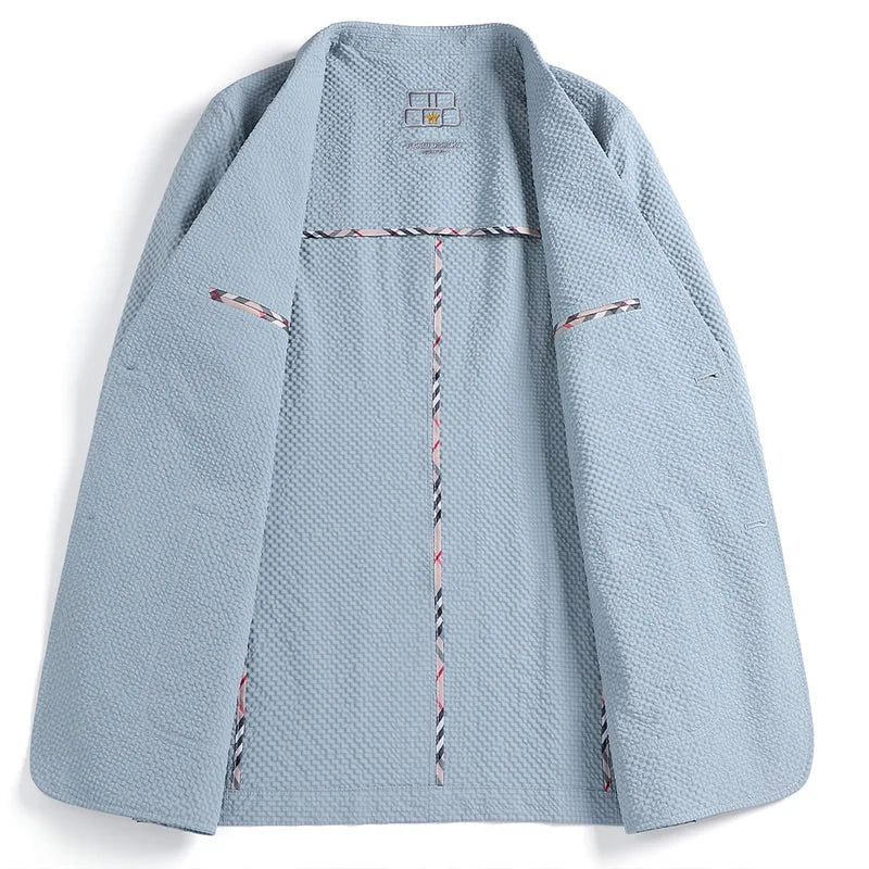2026 Sun Protection Lightweight Blazer - Fashionable Business Outdoor Travel Wedding Casual Korean Men's Bubble Weave Blazer