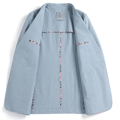 2026 Sun Protection Lightweight Blazer - Fashionable Business Outdoor Travel Wedding Casual Korean Men's Bubble Weave Blazer