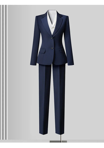 Summer 2026 Fashionable Professional Women's High-Quality Two-Piece Set Pants + blazer Elegant Attractive Business Wear