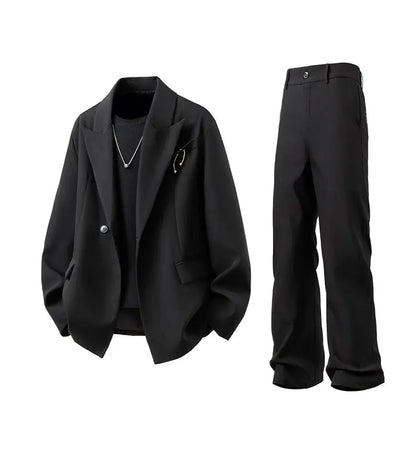 Japanese Uniform Luxury Man Clothing Yamamoto Style Blazer Cool Loose Streetwear Veste Costumes Homme Noir Mens Suits Jacket