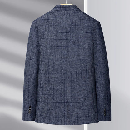 Blazer Men Business Gentleman Wedding Fashionable Checkered Best Gentlemanly Slimming and Casual Middle-aged and Elderly Blazer