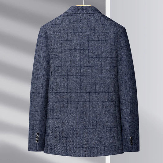 Blazer Men Business Gentleman Wedding Fashionable Checkered Best Gentlemanly Slimming and Casual Middle-aged and Elderly Blazer