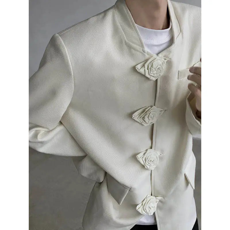 Spring Autumn New Women Blazer Stand Collar Single Breasted Chinese Style High-End Fashion Jacket Temperament Coats HK13461