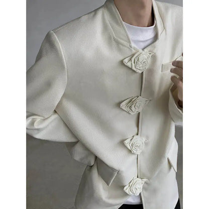 Spring Autumn New Women Blazer Stand Collar Single Breasted Chinese Style High-End Fashion Jacket Temperament Coats HK13461