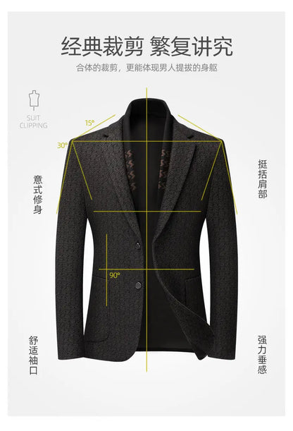 2026 Blazer's New Men's Fashion Business Outdoor Banquet Versatile Wedding Hosting Dress, Actor Gentleman Casual Scarf Blazer