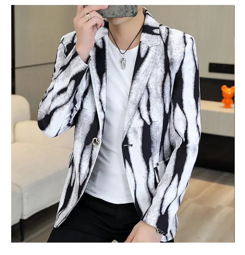 Blazer Fashionable Outdoor Travel Trend Slim-fit Gentleman's Youthful Wedding Versatile Host Casual Korean Style Men's Blazer