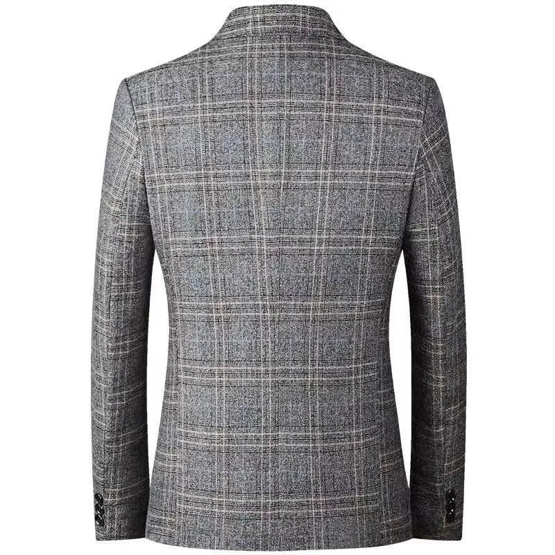 Men's Checkered Blazer for Smart Casual Business & Everyday Wear – Grey & Coffee