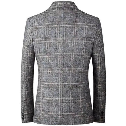 Men's Checkered Blazer for Smart Casual Business & Everyday Wear – Grey & Coffee