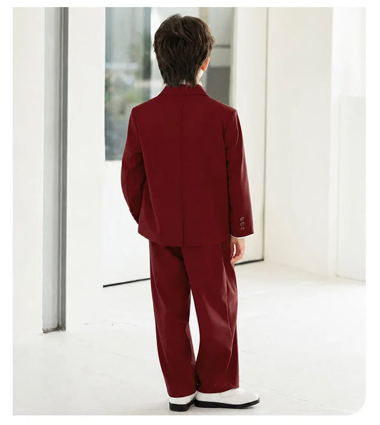 2026 New Flower Boys Wedding Dress Kids Birthday Party Outfit Children's Piano Host Speech Performance Costume
