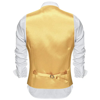 Men's Satin Vest Slim Fit Single-Breasted Waistcoat for Weddings and Formal Occasions