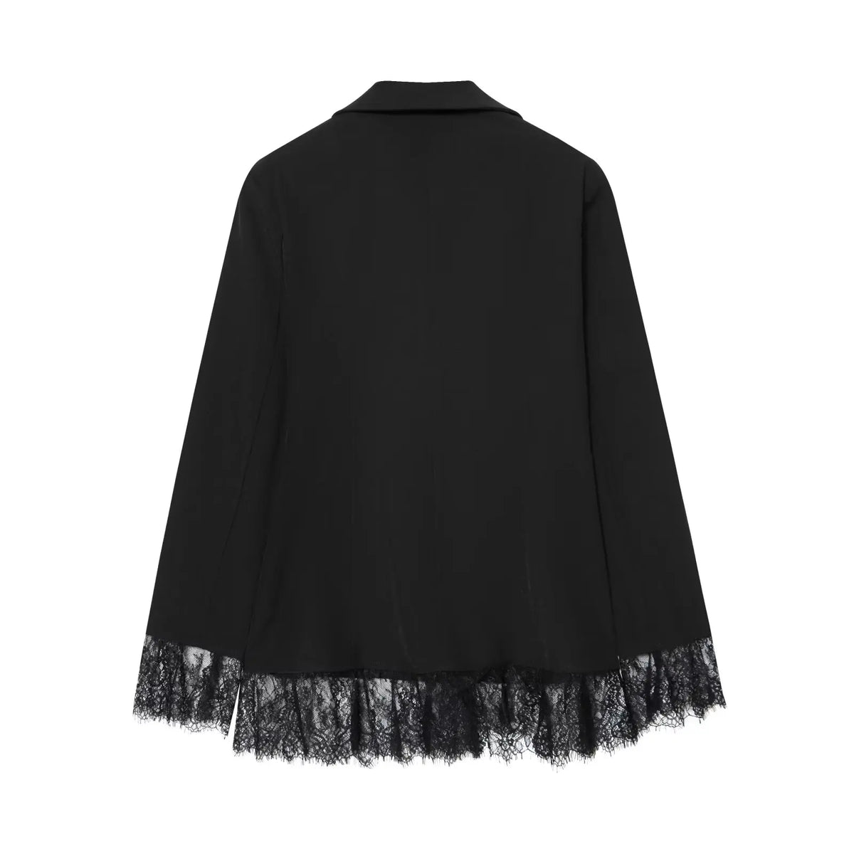 Woman Early Spring Fashion Long Sleeves Single Breasted Lace Patchwork Decoration Blazer Female Casual Slim Commuting Coat