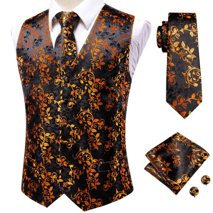 Men's Vest Suit Set – Champagne Gold Paisley Waistcoat for Weddings & Formal Events