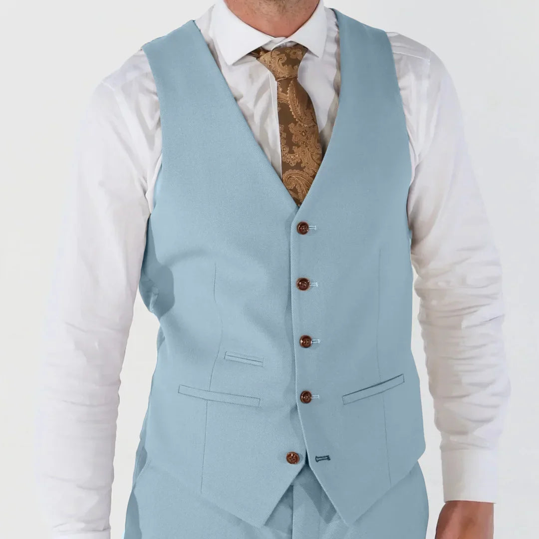 Men's Formal Vest Single Button V-Neck Solid Waistcoat for Weddings Banquets and Business
