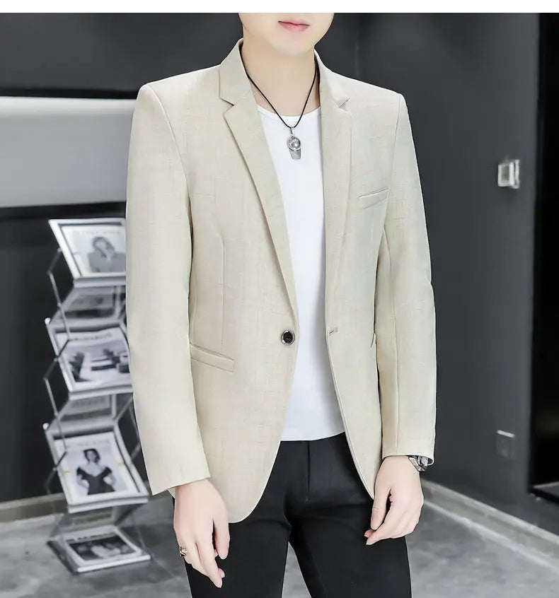 Blazer Men's Fashion Business Gentleman Groom Professional Gentleman Form-fitting Versatile Casual Formal Wear High-end Blazer
