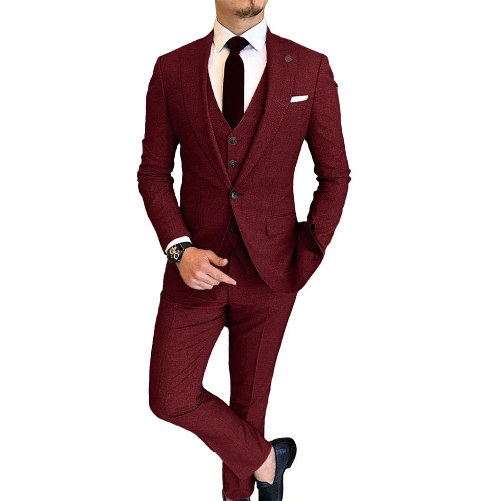 Men's Slim Fit Single Breasted Suit for Weddings, Graduation & Smart Casual Wear – Multi-Color