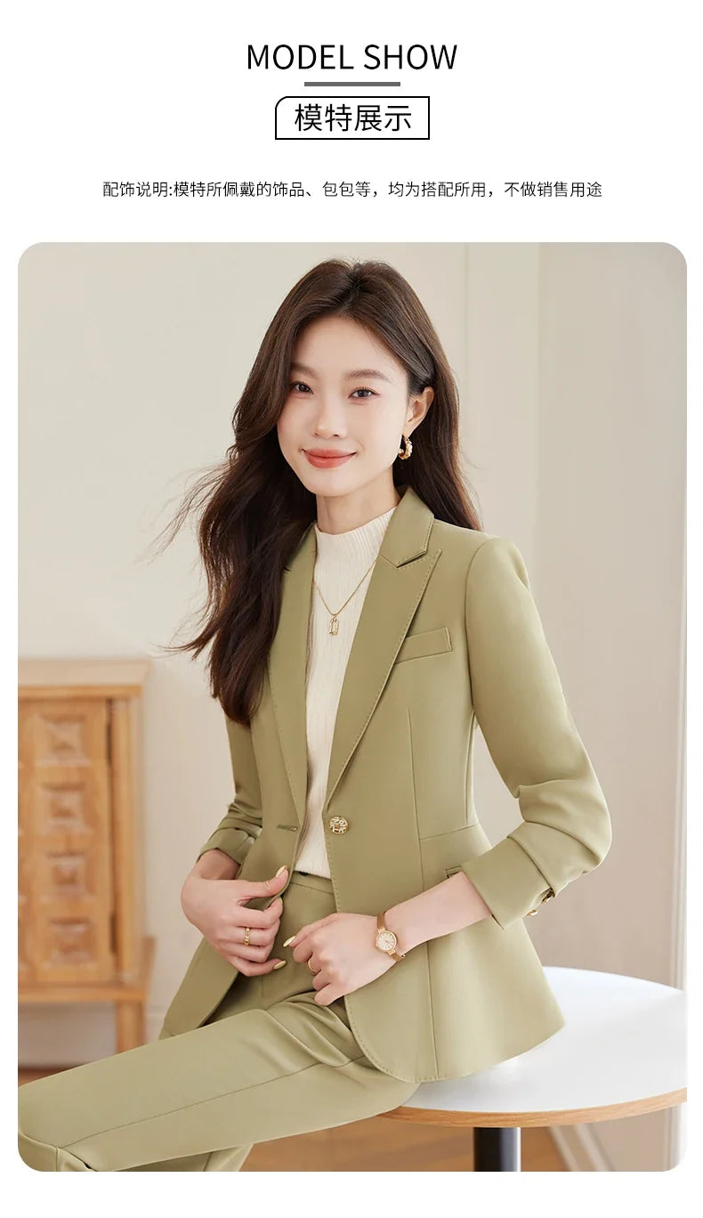 Fashionable professional women's clothing, high quality two-piece pants + blazer. Elegant, exquisite, comfortable