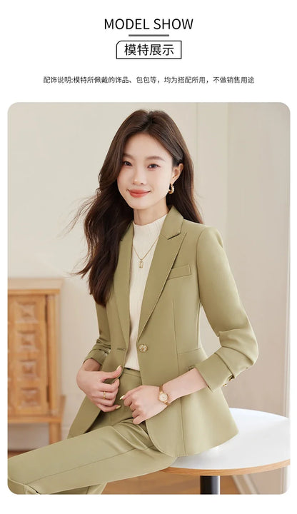 Fashionable professional women's clothing, high quality two-piece pants + blazer. Elegant, exquisite, comfortable