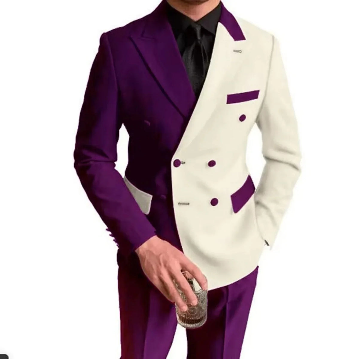 Costumes élégants de mariage/affaires, 2 pièces, coupe ajustée, blazer croisé, costumes de garçons d'honneur, tenues formelles pour hommes (veste + pantalon)