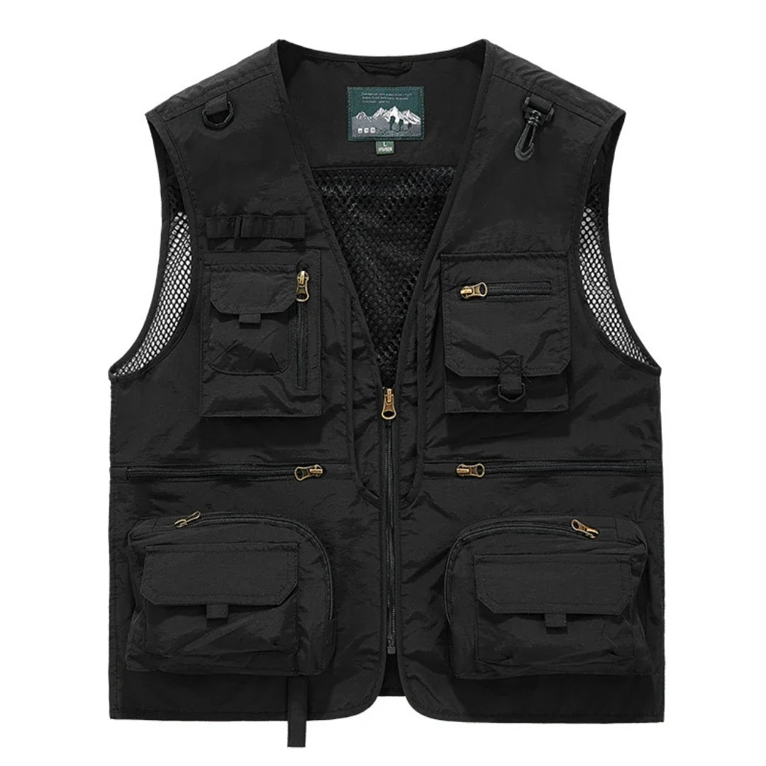 Men's Tactical Vest – Formal Workwear Sleeveless Waistcoat for Men – Multi-Pocket, All Seasons